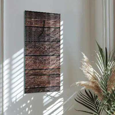 Verticale moderne glazen wandklok Hout