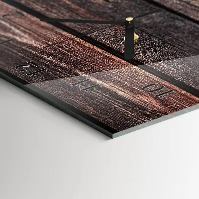 Verticale moderne glazen wandklok Hout
