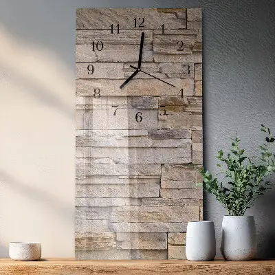 Glazen klok verticaal Stenen muur