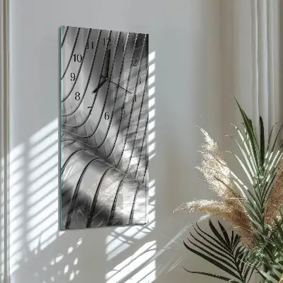Verticale rechthoekige glazen wandklok Golf