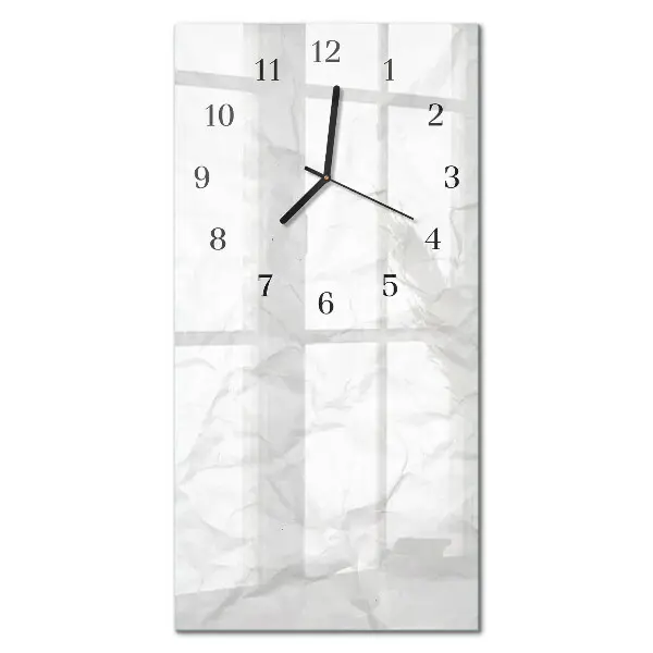 Verticale moderne glazen wandklok Grafiet