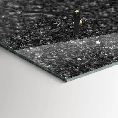 Verticale moderne glazen wandklok Grafiet