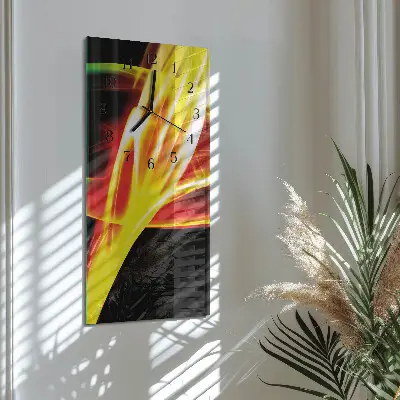 Verticale rechthoekige glazen wandklok Abstractie