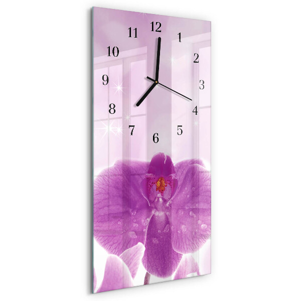 Glazen klok verticaal Orchidee