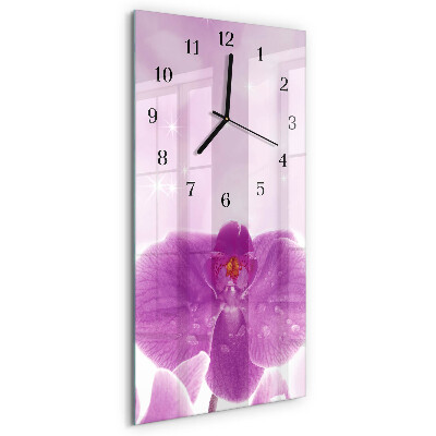 Glazen klok verticaal Orchidee