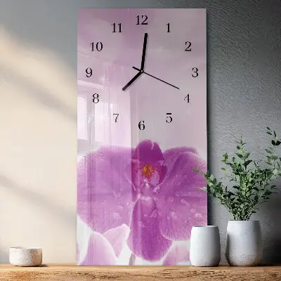 Glazen klok verticaal Orchidee