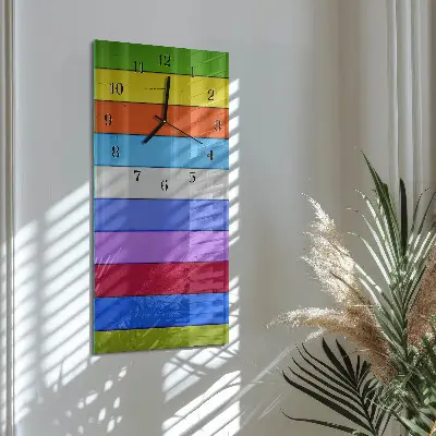 Verticale moderne glazen wandklok Strepen
