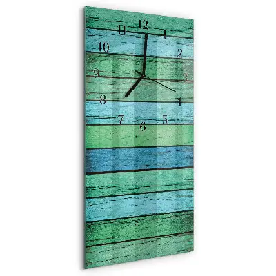 Verticale rechthoekige glazen wandklok Hout