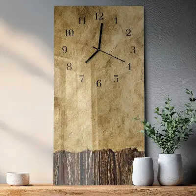 Verticale moderne glazen wandklok Tafelblad