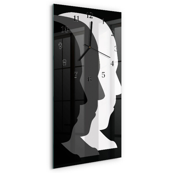 Decoratieve glazen klok verticaal Gezicht