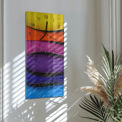 Decoratieve glazen klok verticaal Kleurrijke strepen