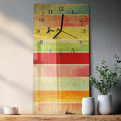 Rechthoekige glas klok verticaal Kleurrijke muur