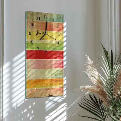 Rechthoekige glas klok verticaal Kleurrijke muur