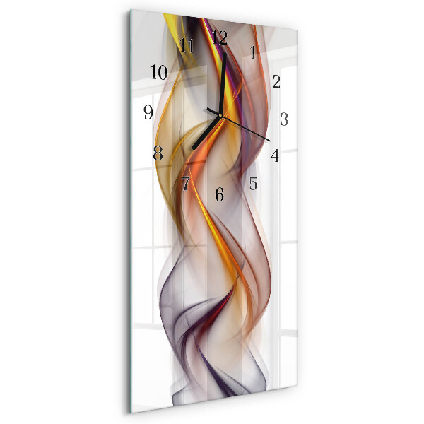 Verticale moderne glazen wandklok Abstractie