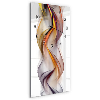 Verticale moderne glazen wandklok Abstractie
