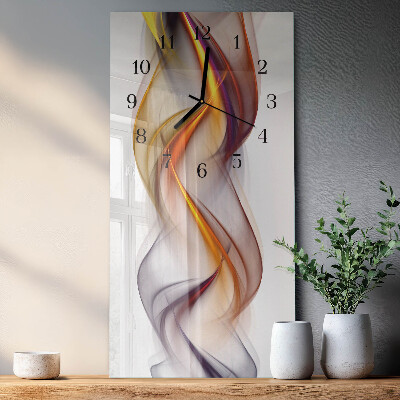 Verticale moderne glazen wandklok Abstractie