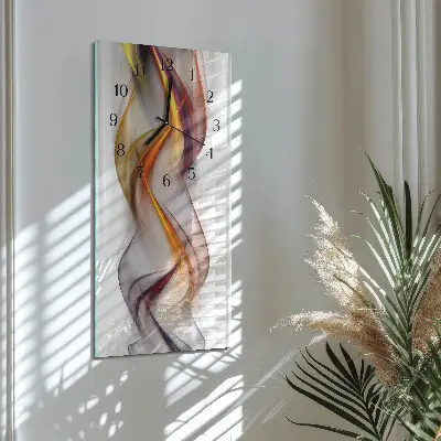 Verticale moderne glazen wandklok Abstractie