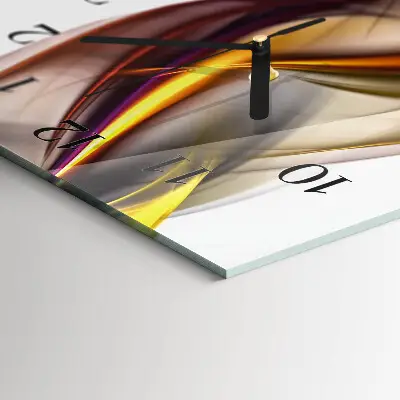 Verticale moderne glazen wandklok Abstractie