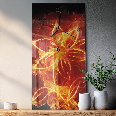 Decoratieve glazen klok verticaal Vuurbloem