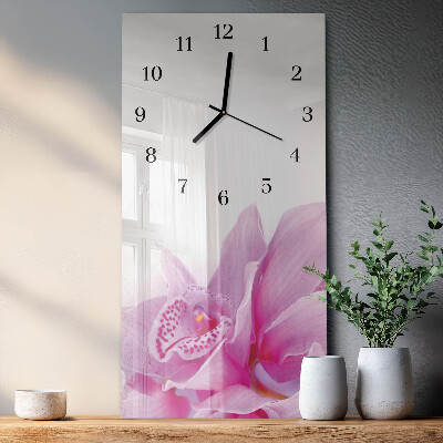 Decoratieve glazen klok verticaal Orchidee
