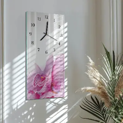 Decoratieve glazen klok verticaal Orchidee