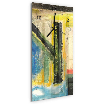 Verticale rechthoekige glazen wandklok Patroon