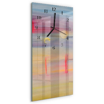 Verticale moderne glazen wandklok Patroon