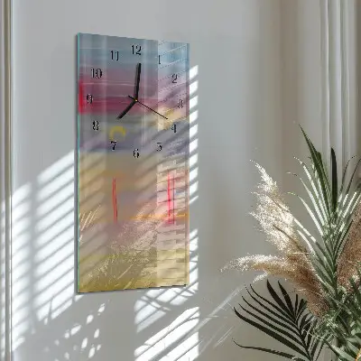 Verticale moderne glazen wandklok Patroon