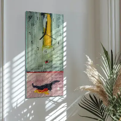Decoratieve glazen klok verticaal Kleurrijk patroon