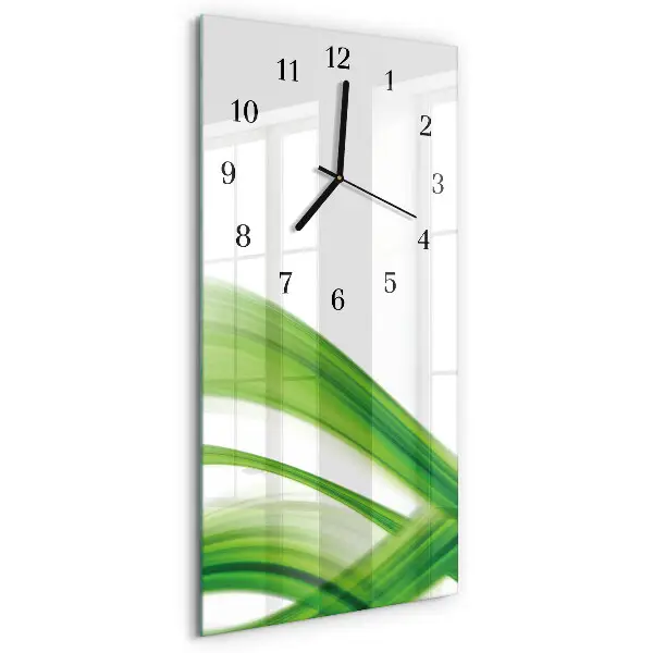 Verticale moderne glazen wandklok Abstracte golf