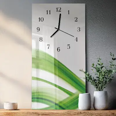 Verticale moderne glazen wandklok Abstracte golf