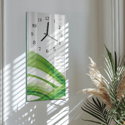 Verticale moderne glazen wandklok Abstracte golf