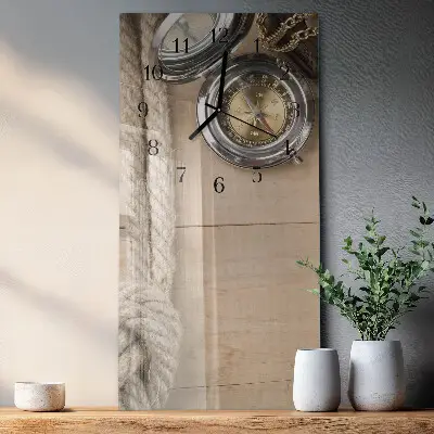 Rechthoekige glas klok verticaal Kompas