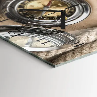 Rechthoekige glas klok verticaal Kompas