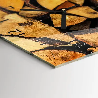 Verticale moderne glazen wandklok Hout