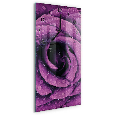 Decoratieve glazen klok verticaal Roos