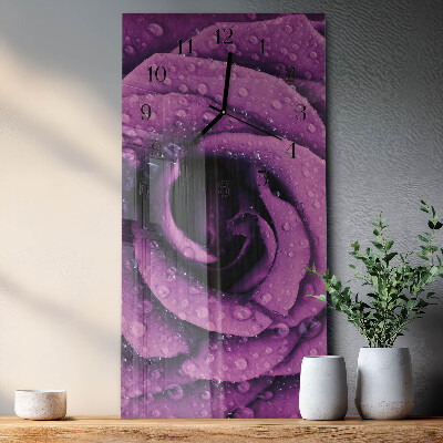 Decoratieve glazen klok verticaal Roos