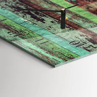 Verticale moderne glazen wandklok Hout