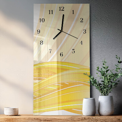 Verticale rechthoekige glazen wandklok Patroon