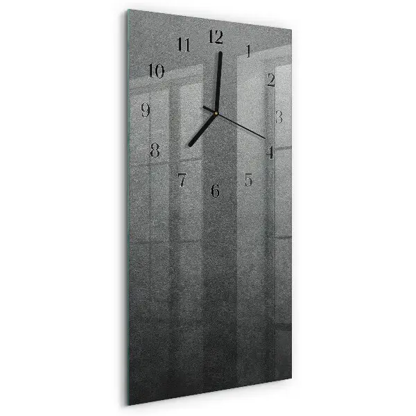 Verticale moderne glazen wandklok Marmeren muur