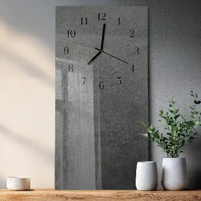 Verticale moderne glazen wandklok Marmeren muur