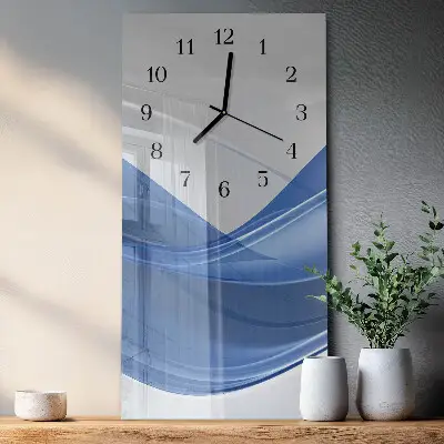 Rechthoekige glas klok verticaal Abstracte lijnen