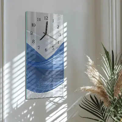 Rechthoekige glas klok verticaal Abstracte lijnen