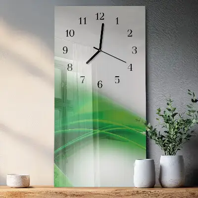 Verticale moderne glazen wandklok Patroon