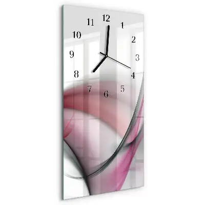 Verticale rechthoekige glazen wandklok Abstracte kunst