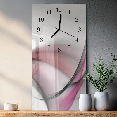 Verticale rechthoekige glazen wandklok Abstracte kunst