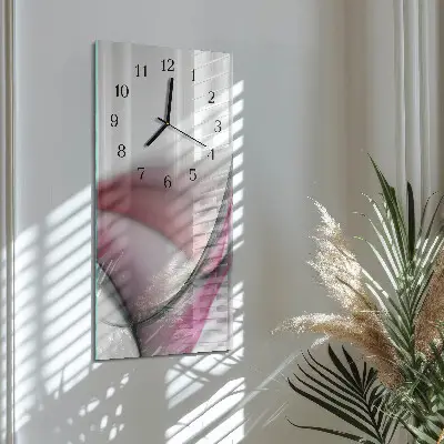 Verticale rechthoekige glazen wandklok Abstracte kunst
