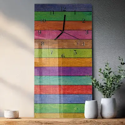 Verticale rechthoekige glazen wandklok Strepen