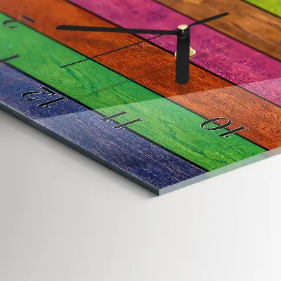 Verticale rechthoekige glazen wandklok Strepen