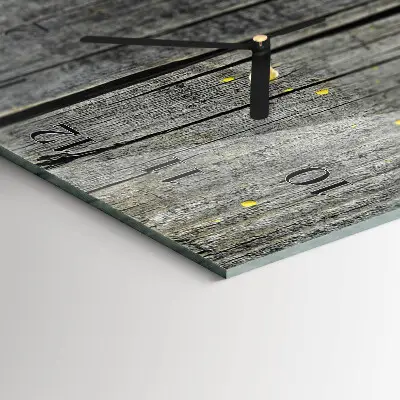 Glazen klok verticaal Houten plank